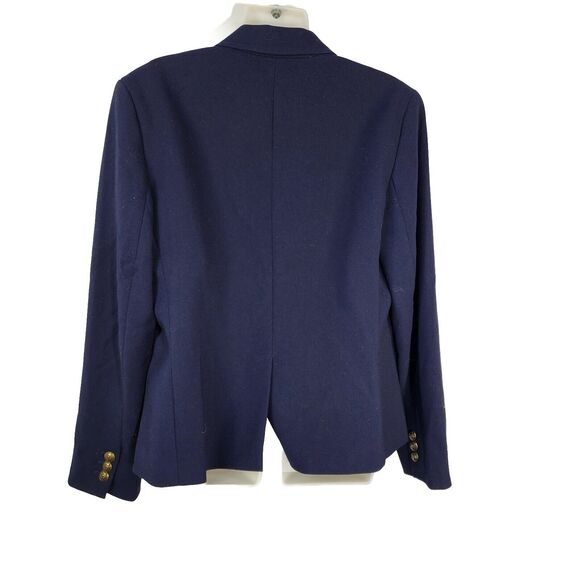 Talbots Women Blazer Jacket Size 12 2 Gold Button Closure Lined Long Sleeve Blue - Picture 2 of 9